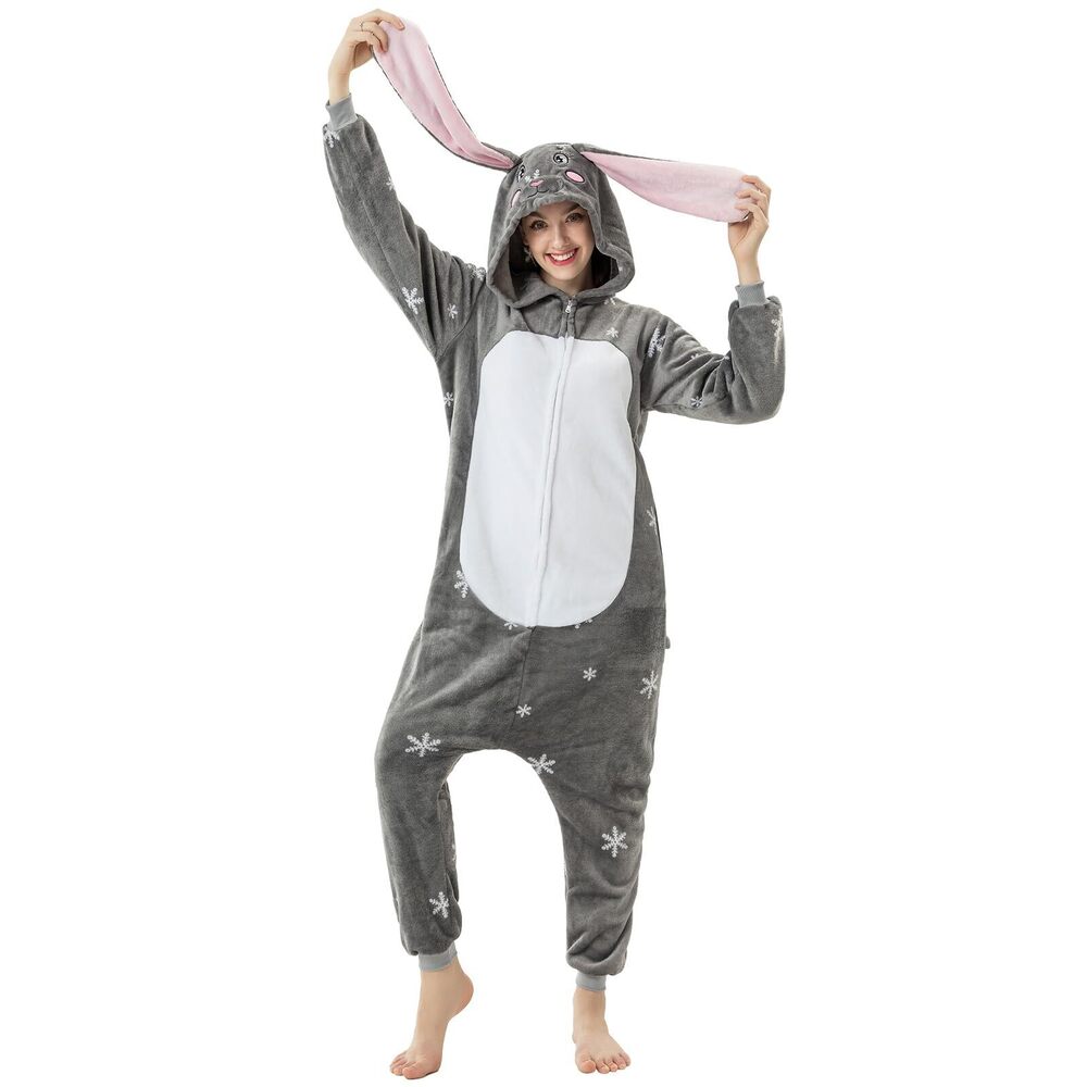 4222 Unisex Adult Pajamas Bunny Onesie Halloween Costume Animal Cosplay